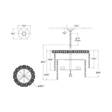 Load image into Gallery viewer, Milazzo Waterfall Chandelier - line drawing.
