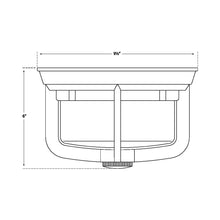 Load image into Gallery viewer, Milton Outdoor Flush Mount Ceiling Light - line drawing.
