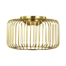 Load image into Gallery viewer, Kai LED Flush Mount Ceiling Light in Plated Brass.
