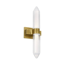 Load image into Gallery viewer, Langston Bath LED Wall Light in Plated Brass.

