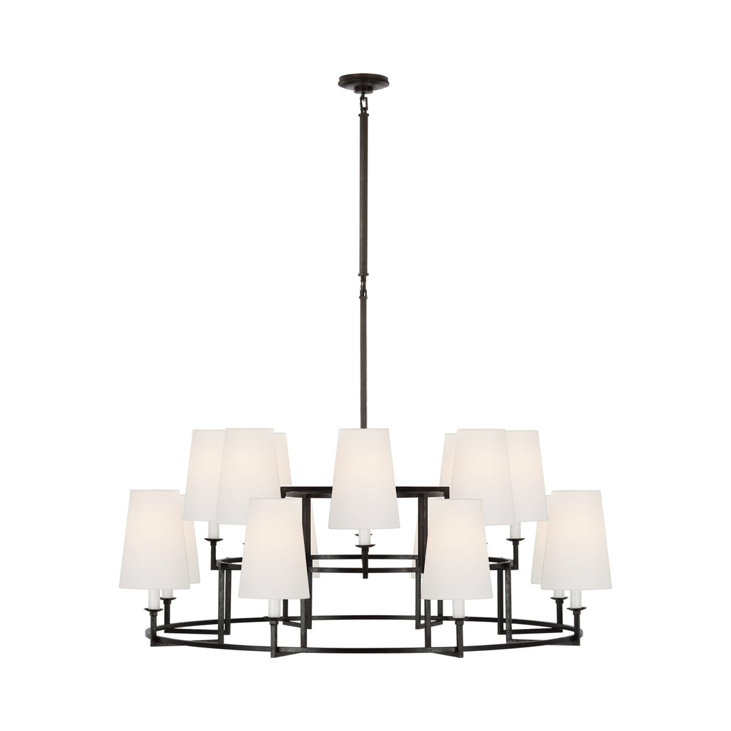 Modica Ring LED Chandelier in Aged Iron.