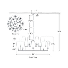 Load image into Gallery viewer, Modica Ring LED Chandelier - line drawing.
