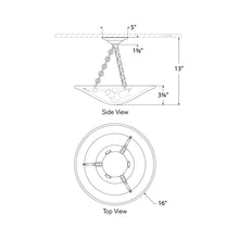 Load image into Gallery viewer, Mollino LED Semi Flush Mount Ceiling Light - line drawing.
