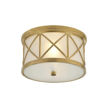 Load image into Gallery viewer, Montpelier Flush Mount Ceiling Light in Hand-Rubbed Antique Brass (Small).
