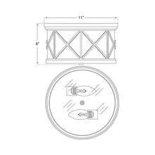 Load image into Gallery viewer, Montpelier Flush Mount Ceiling Light - line drawing.
