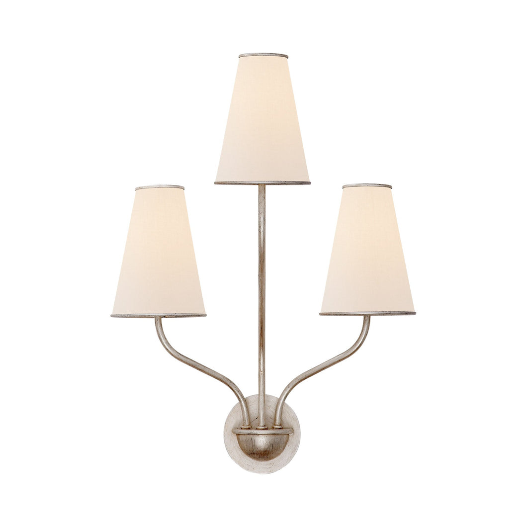 Montreuil Wall Light in Burnished Silver Leaf.