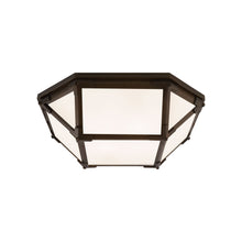 Load image into Gallery viewer, Morris Flush Mount Ceiling Light in Antique Zinc/White Glass (Small).
