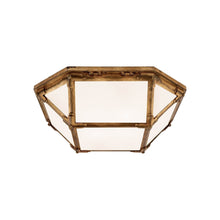 Load image into Gallery viewer, Morris Flush Mount Ceiling Light in Gilded Iron/White Glass (Small).

