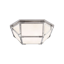 Load image into Gallery viewer, Morris Flush Mount Ceiling Light in Polished Nickel/White Glass (Small).
