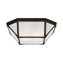 Load image into Gallery viewer, Morris Flush Mount Ceiling Light in Antique Zinc/Frosted Glass (Large).
