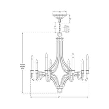 Load image into Gallery viewer, Mykonos Chandelier - line drawing.
