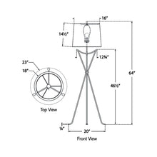 Load image into Gallery viewer, Neith Tripod LED Floor Lamp - line drawing.
