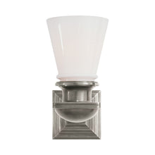 Load image into Gallery viewer, New York Subway Bath Wall Light in Antique Nickel.
