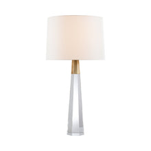 Load image into Gallery viewer, Olsen Table Lamp in Crystal/Hand-Rubbed Antique Brass.
