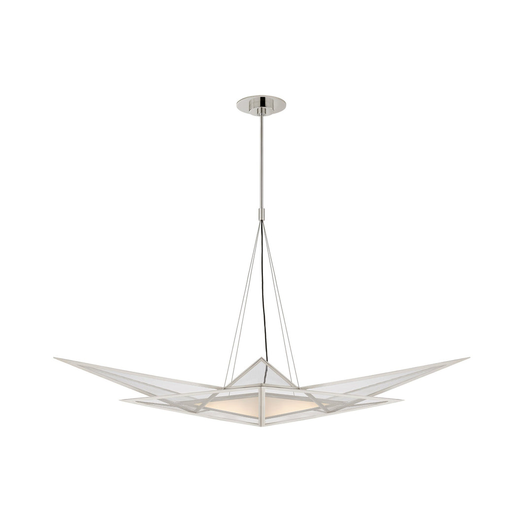 Ori LED Linear Chandelier in Polished Nickel.