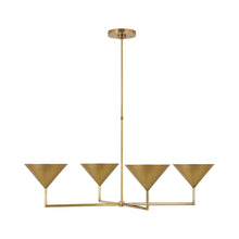 Load image into Gallery viewer, Orsay LED Linear Pendant Light in Hand-Rubbed Antique Brass.
