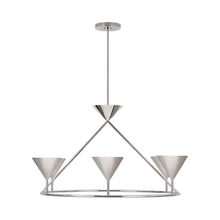 Load image into Gallery viewer, Orsay LED Ring Chandelier in Polished Nickel.
