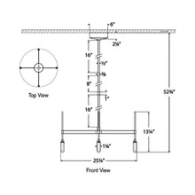 Load image into Gallery viewer, Overture Grande LED Chandelier - line drawing.
