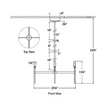 Load image into Gallery viewer, Overture Grande LED Chandelier - line drawing.
