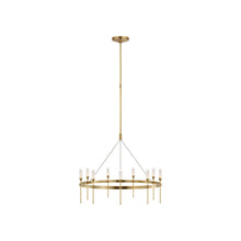 Load image into Gallery viewer, Overture LED Chandelier in Natural Brass (Medium).
