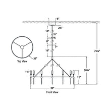 Load image into Gallery viewer, Overture LED Chandelier - line drawing.
