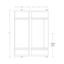 Load image into Gallery viewer, Oxford Bath Wall Light- line drawing.
