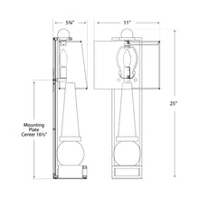 Load image into Gallery viewer, Paladin Obelisk Wall Light - line drawing.
