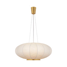 Load image into Gallery viewer, Paper Moon Pendant Light in Soft Brass (Large).
