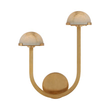 Load image into Gallery viewer, Pedra Assymetrical LED Wall Light in Left/Antique-Burnished Brass.
