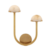 Load image into Gallery viewer, Pedra Assymetrical LED Wall Light in Right/Antique-Burnished Brass.
