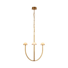 Load image into Gallery viewer, Pedra LED Chandelier in Antique-Burnished Brass (Medium).
