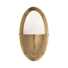 Load image into Gallery viewer, Pelham Oval Wall Light in Hand-Rubbed Antique Brass.
