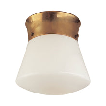 Load image into Gallery viewer, Perry Flush Mount Ceiling Light in Hand-Rubbed Antique Brass.
