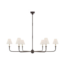 Load image into Gallery viewer, Piaf Chandelier in Aged Iron and Ebonized Oak (6-Light).
