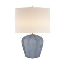 Load image into Gallery viewer, Pierrepont Table Lamp in Polar Blue Crackle.
