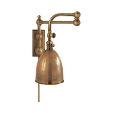 Load image into Gallery viewer, Pimlico Double Swing Arm Wall Light in Antique-Burnished Brass.
