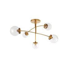 Load image into Gallery viewer, Prescott Chandelier in Soft Brass/Clear (Medium).
