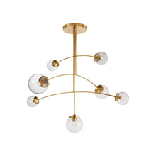 Load image into Gallery viewer, Prescott Chandelier in Soft Brass/Clear (Large).
