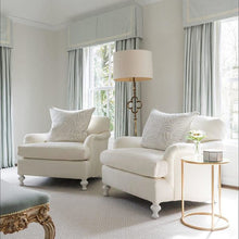Load image into Gallery viewer, Quatrefoil Floor Lamp in living room.
