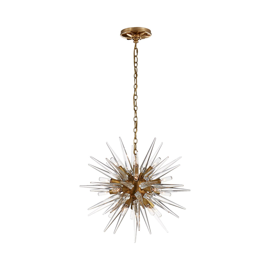 Quincy Sputnik Chandelier in Antique-Burnished Brass (Small).