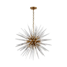 Load image into Gallery viewer, Quincy Sputnik Chandelier in Antique-Burnished Brass (Medium).
