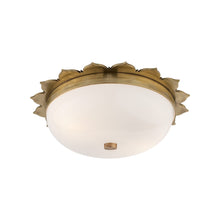Load image into Gallery viewer, Rachel Flush Mount Ceiling Light in Natural Brass (Small).
