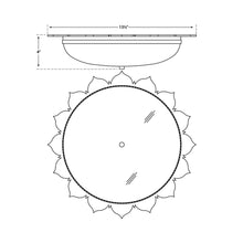 Load image into Gallery viewer, Rachel Flush Mount Ceiling Light - line drawing.
