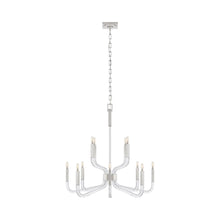 Load image into Gallery viewer, Reagan Chandelier in Polished Nickel and Crystal/Without Shade (Medium).
