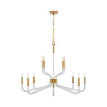 Load image into Gallery viewer, Reagan Chandelier in Antique-Burnished Brass and Crystal/Without Shade (Grande).
