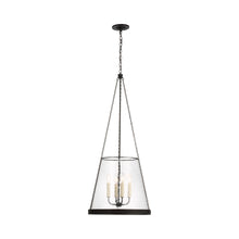 Load image into Gallery viewer, Reese LED Pendant Light in Bronze/Clear Glass (Medium).
