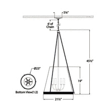 Load image into Gallery viewer, Reese LED Pendant Light - line drawing.
