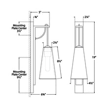 Load image into Gallery viewer, Reve LED Wall Light - line drawing.
