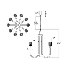 Load image into Gallery viewer, Reverie Chandelier - line drawing.
