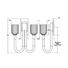 Load image into Gallery viewer, Reverie Double Wall Light - line drawing.
